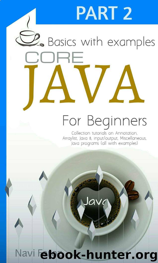 Core JAVA For Beginners-Part 2: Collection tutorials on Annotation,Arraylist, Miscellaneous,Java 8,Java InputOutput,Java Programs (With Examples) by Feroz Navi