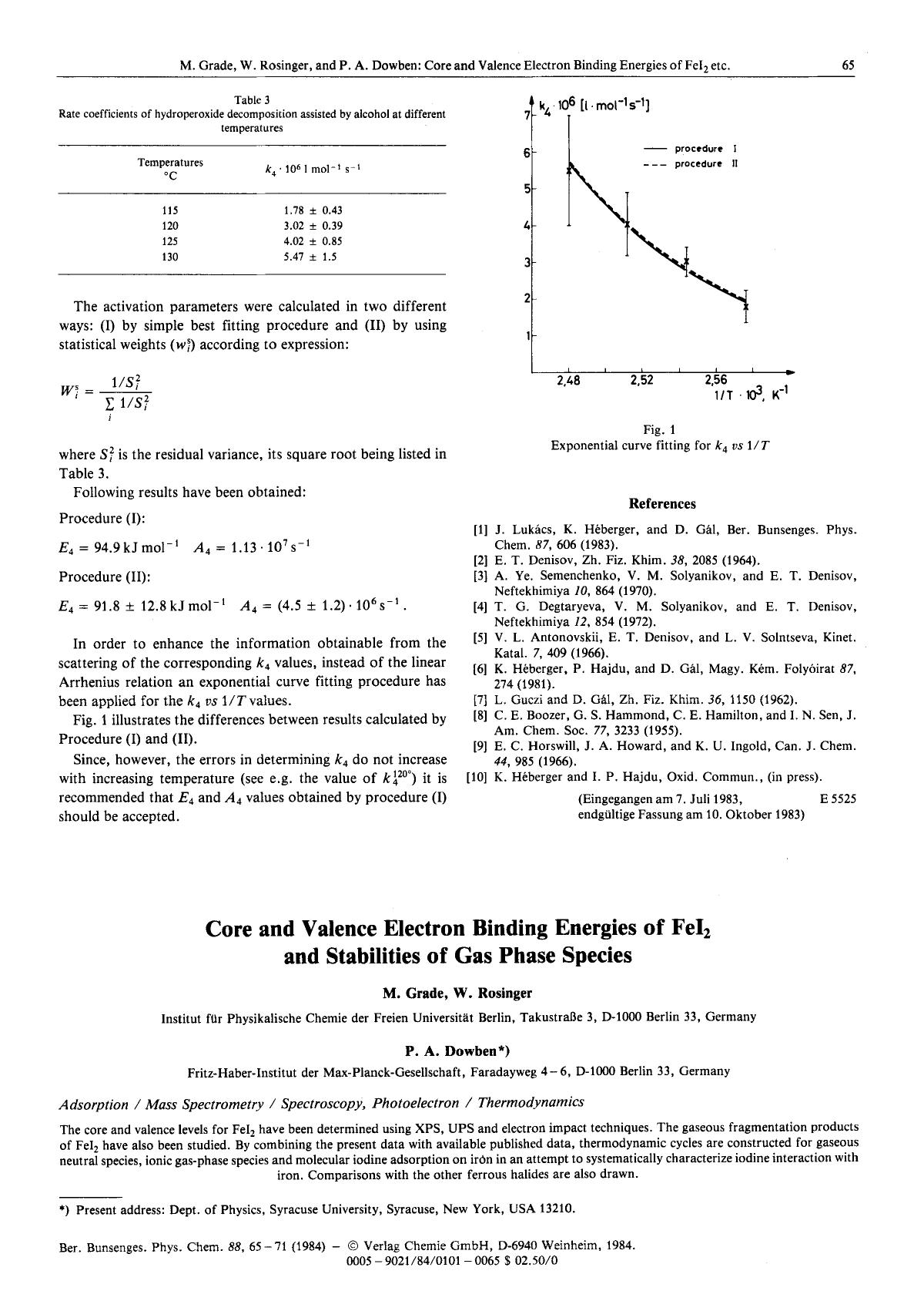 Core and Valence Electron Binding Energies of FeI2 and Stabilities of Gas Phase Species by Unknown
