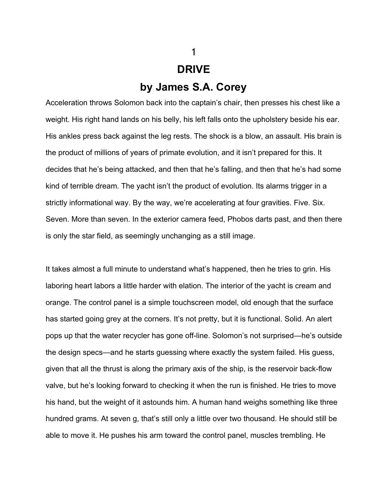 Corey, James S. A. - The Expanse 0.1 by Drive (novella)