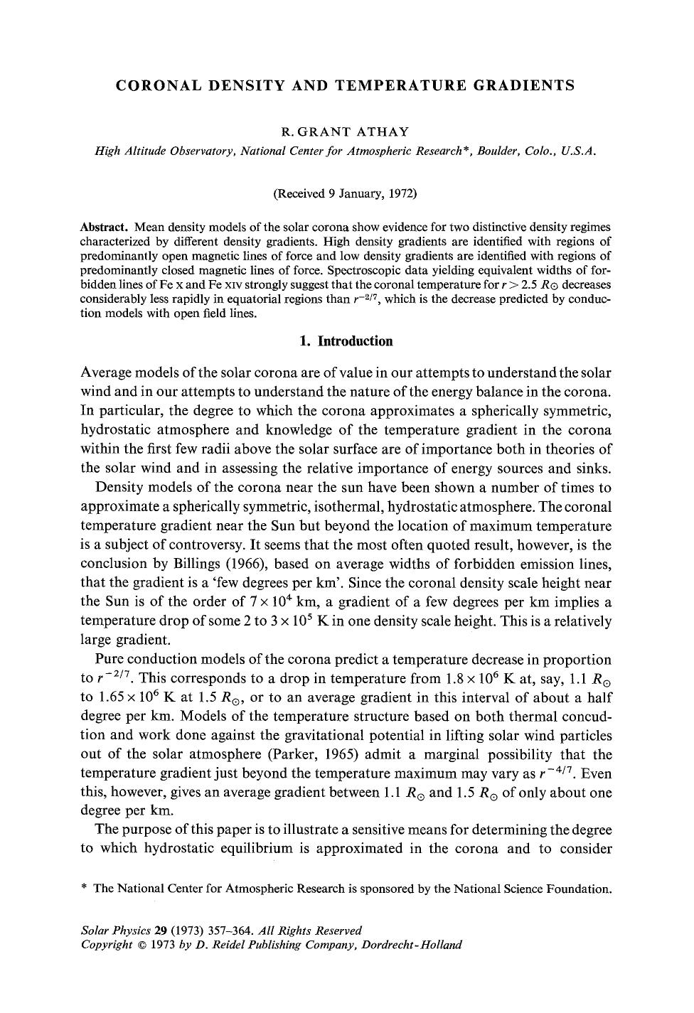 Coronal density and temperature gradients by Unknown
