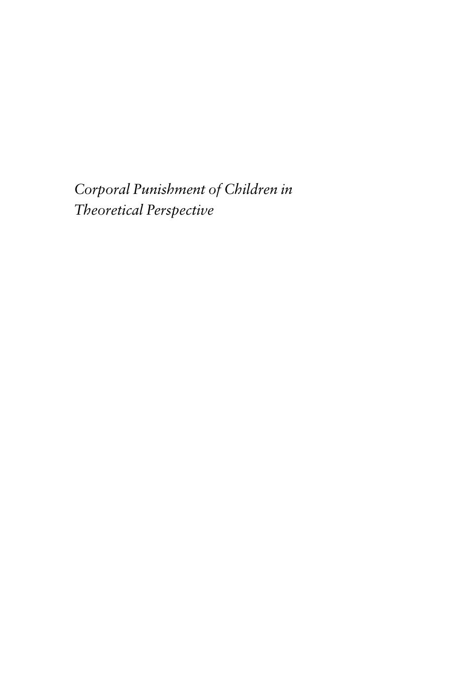 Corporal Punishment of Children in Theoretical Perspective by Michael Donnelly (editor); Murray Straus (editor)
