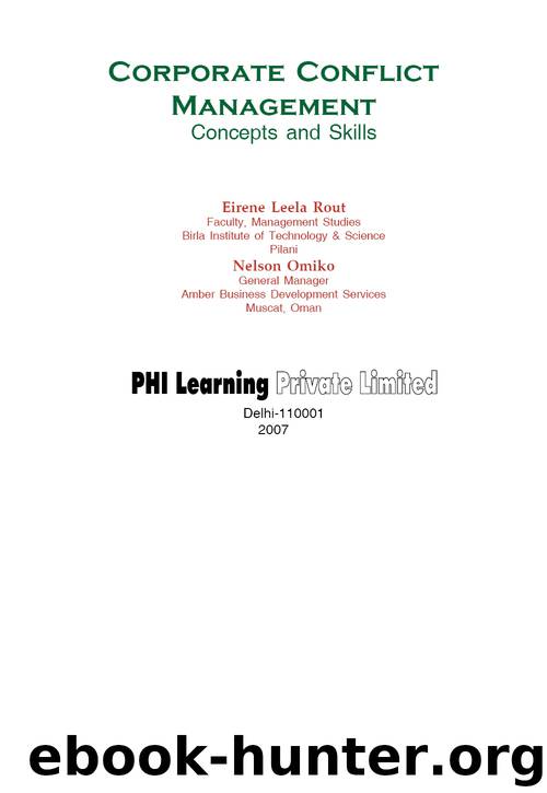 Corporate Conflict Management: Concepts and Skills by Leela Rout Eireneomiko Nelson
