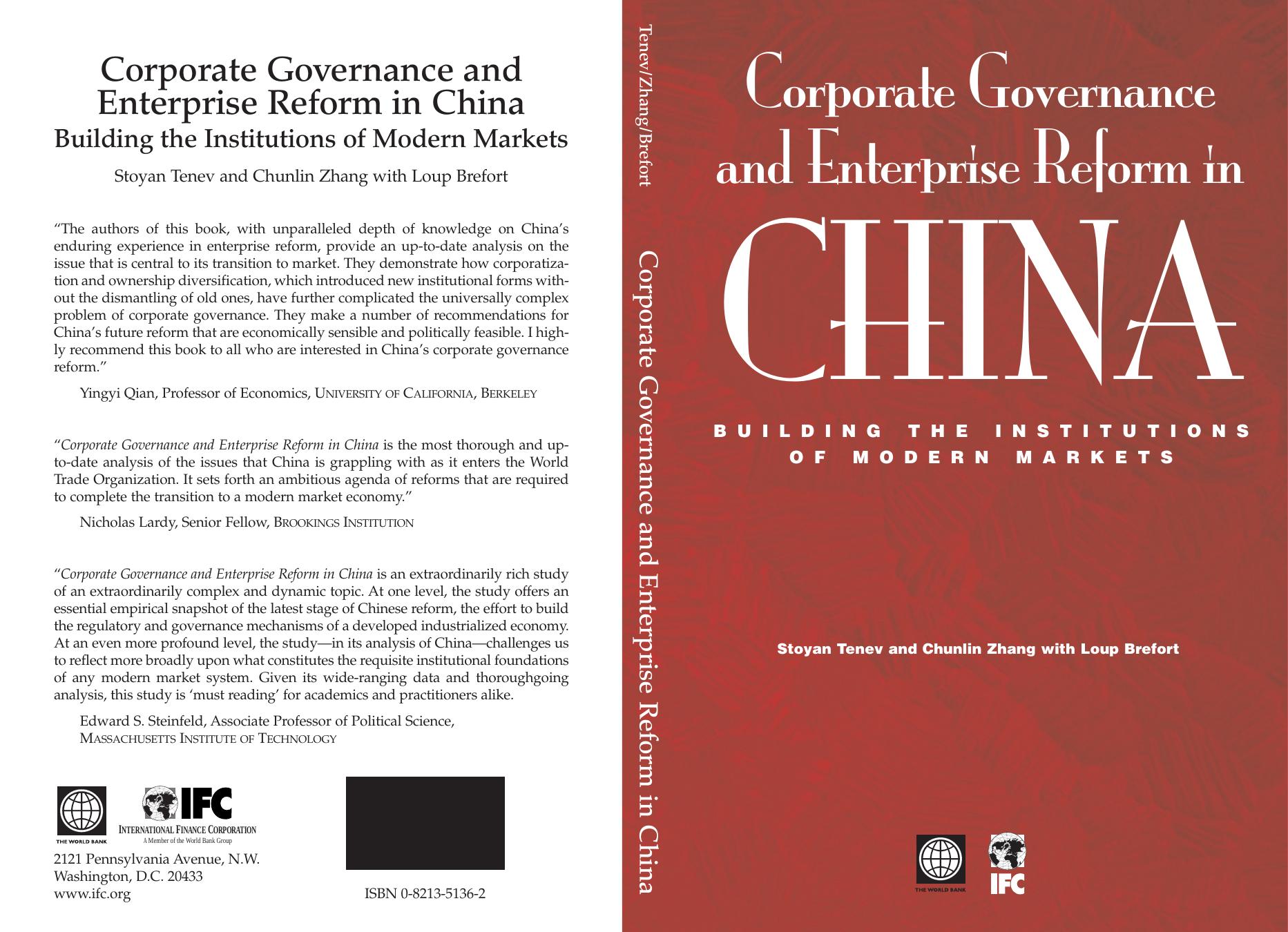 Corporate Governance and Enterprise Reform in China: Building the Institutions of Modern Markets (International Finance Corporation Publication) by Stoyan Tenev Chunlin Zhang Loup Brefort