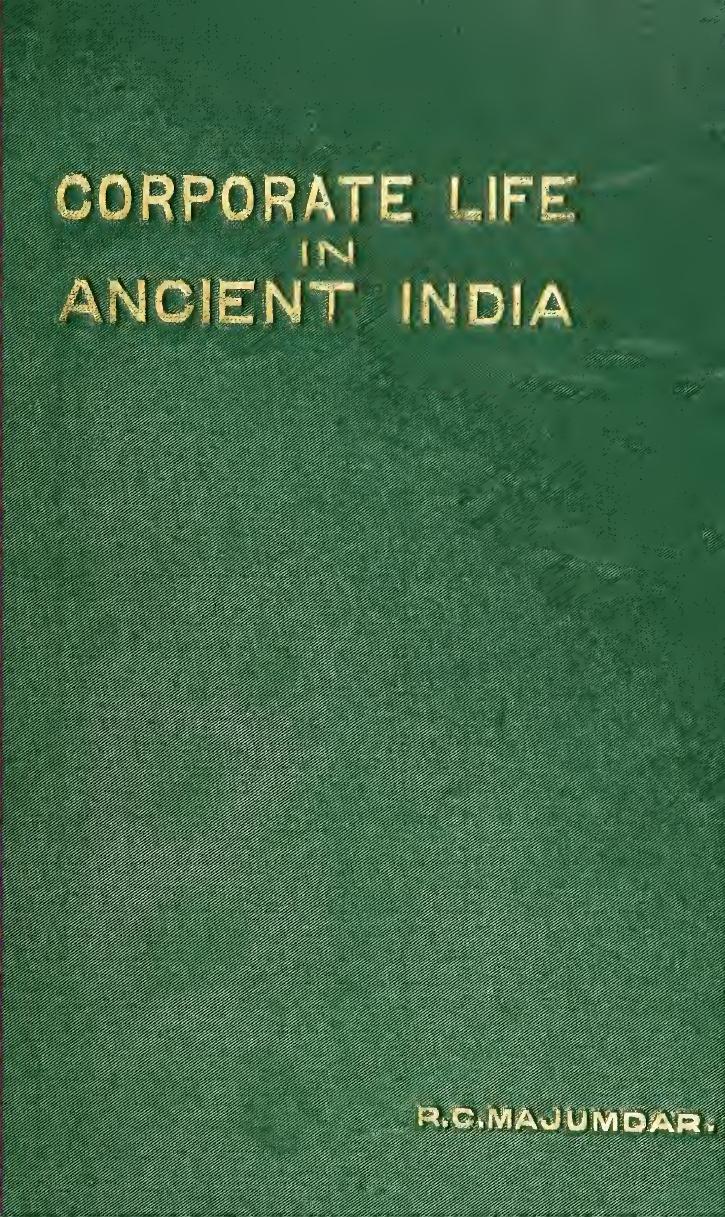 Corporate Life in Ancient India by Majumdar R.Ch
