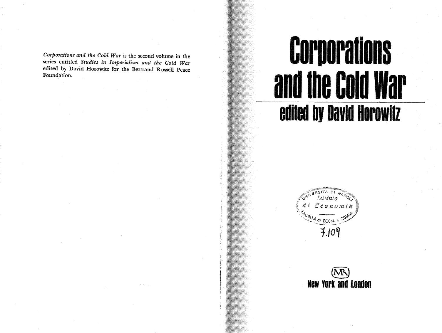 Corporations and the Cold War by David Horowitz
