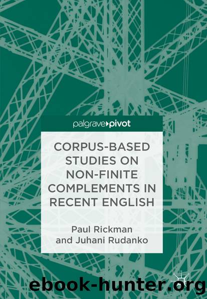Corpus-Based Studies on Non-Finite Complements in Recent English by Paul Rickman & Juhani Rudanko