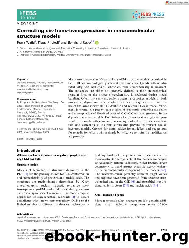 Correcting cisâtransâtransgressions in macromolecular structure models by Unknown