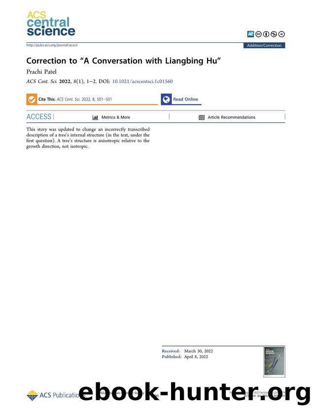 Correction to âA Conversation with Liangbing Huâ by Prachi Patel