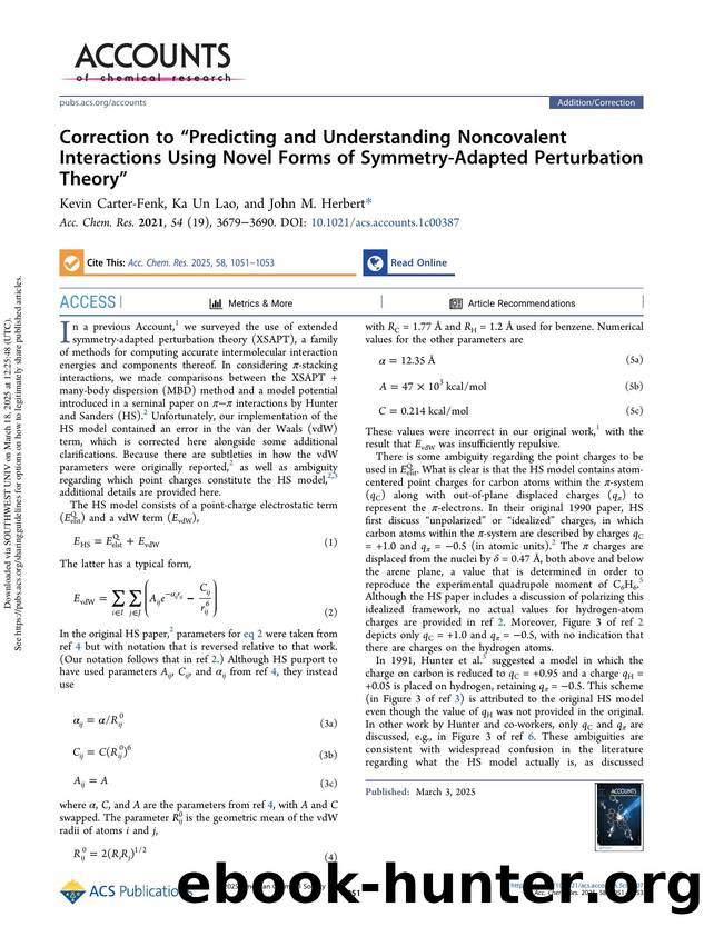 Correction to âPredicting and Understanding Noncovalent Interactions Using Novel Forms of Symmetry-Adapted Perturbation Theoryâ by Kevin Carter-Fenk Ka Un Lao & John M. Herbert