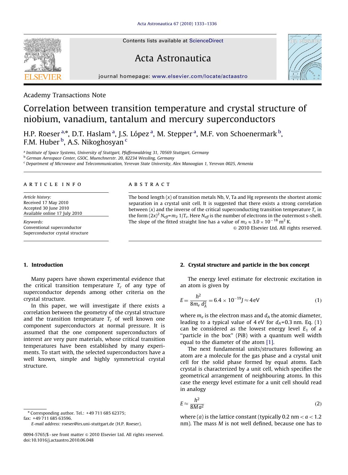 Correlation between transition temperature and crystal structure of niobium, vanadium, tantalum and mercury superconductors by unknow