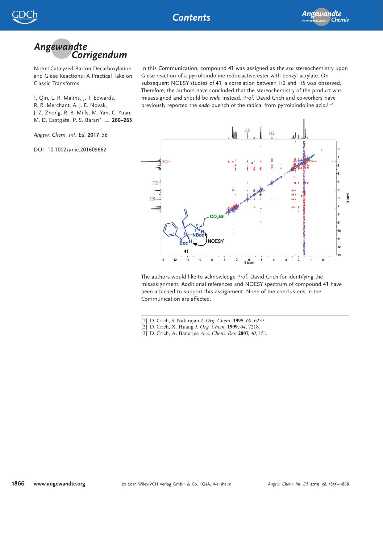 Corrigendum: NickelâCatalyzed Barton Decarboxylation and Giese Reactions: A Practical Take on Classic Transforms by Unknown