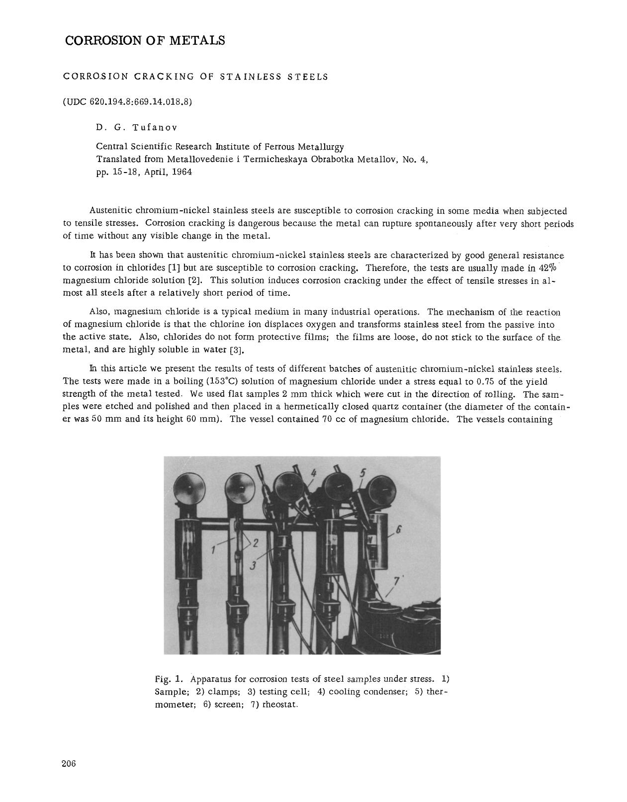 Corrosion cracking of stainless steels by Unknown