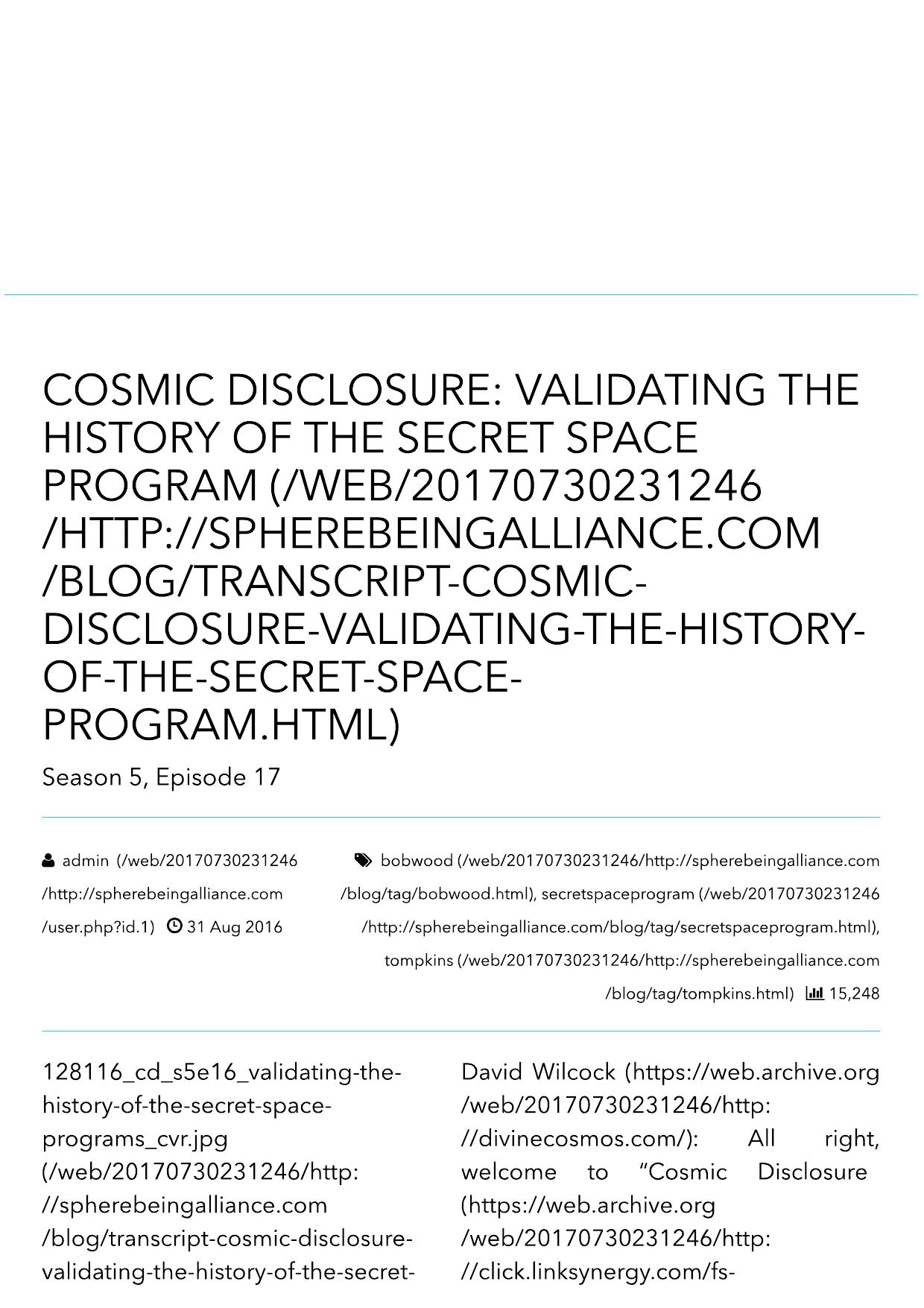 Cosmic Disclosure: Validating the History of the Secret Space Program - Sphere-Being Alliance by Sphere-Being Alliance