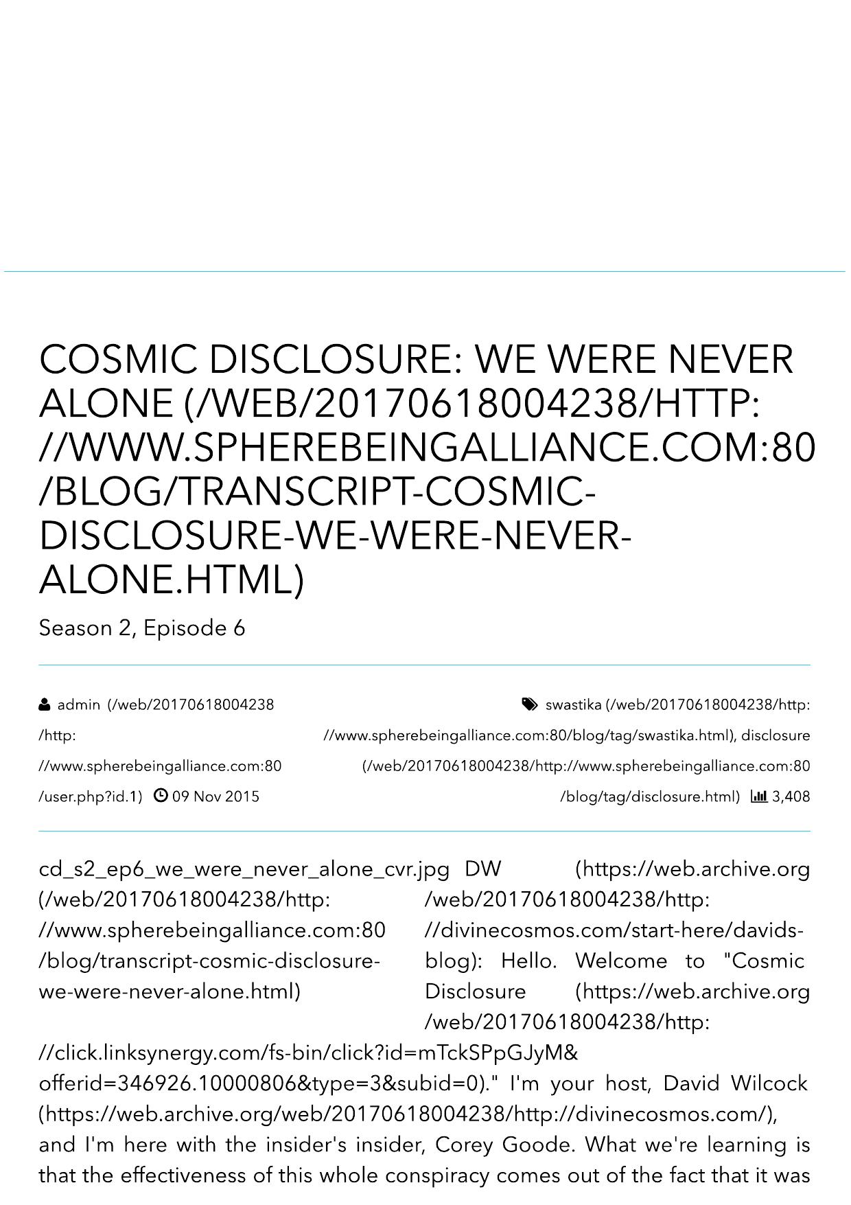 Cosmic Disclosure: We Were Never Alone - Sphere-Being Alliance by Ender