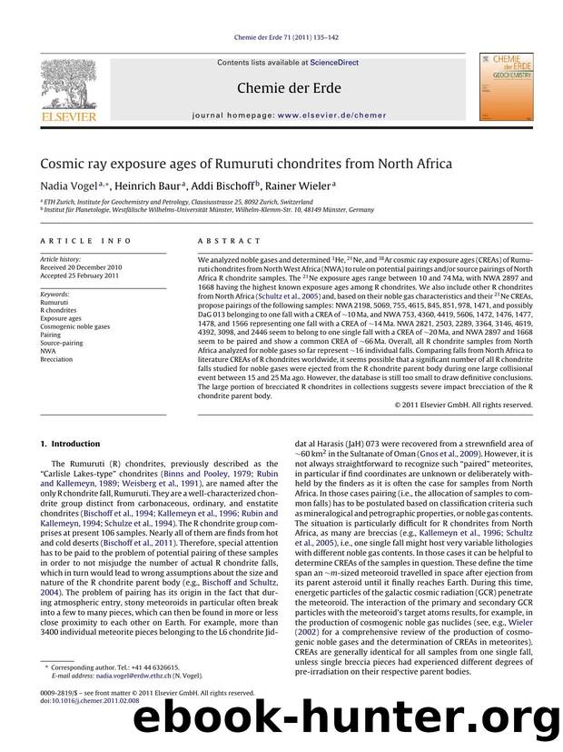 Cosmic ray exposure ages of Rumuruti chondrites from North Africa by Nadia Vogel