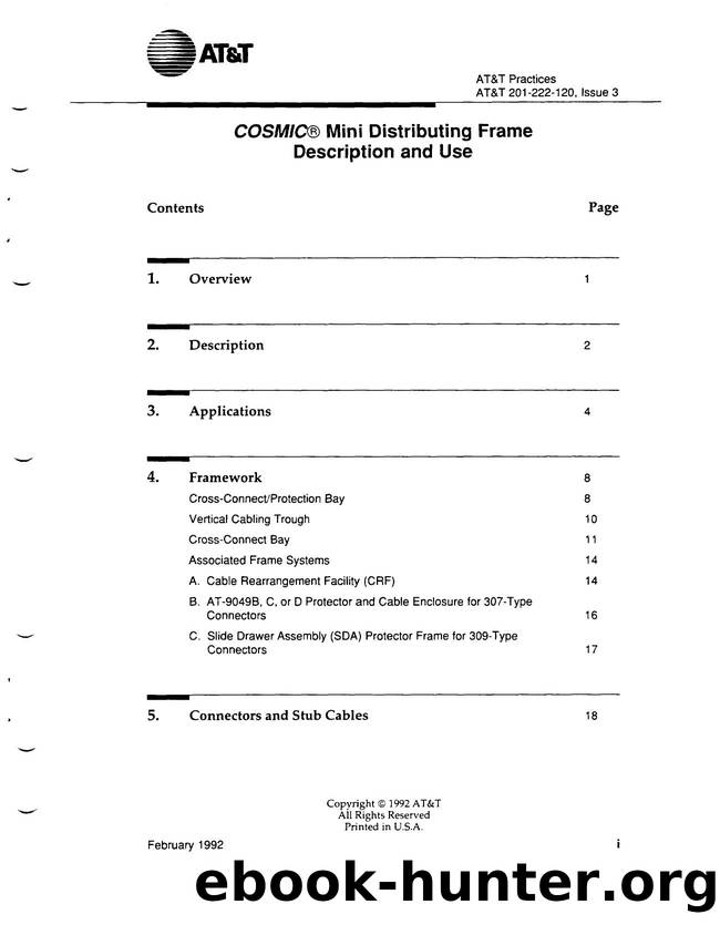 Cosmic(R) Mini Distributing Frame Description and Use by AT&&T |