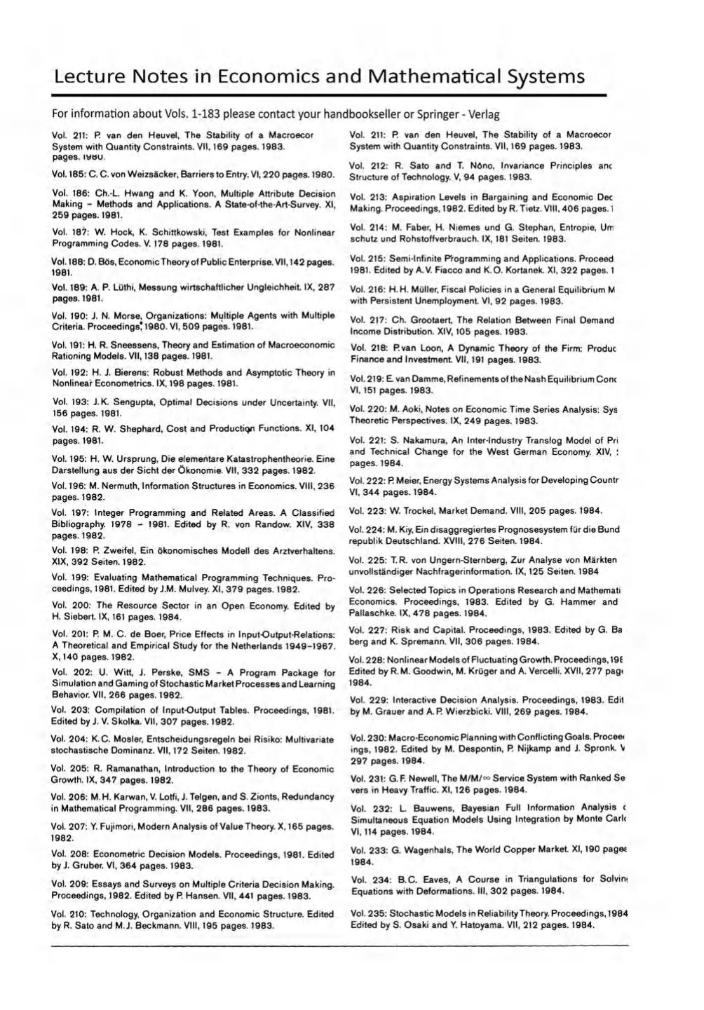 Cost Analysis Applications of Economics and Operations Research: Proceedings of the Institute of Cost Analysis National Conference, Washington, D.C., July 5â7, 1989 by Katsuaki L. Terasawa Stanley M. Besen (auth.) Thomas R. Gulledge Jr. Lewis A. Litteral (eds.)