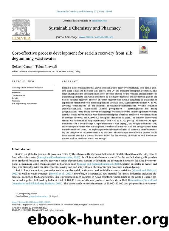Cost-effective process development for sericin recovery from silk degumming wastewater by Goksen Capar & Tolga Pilevneli