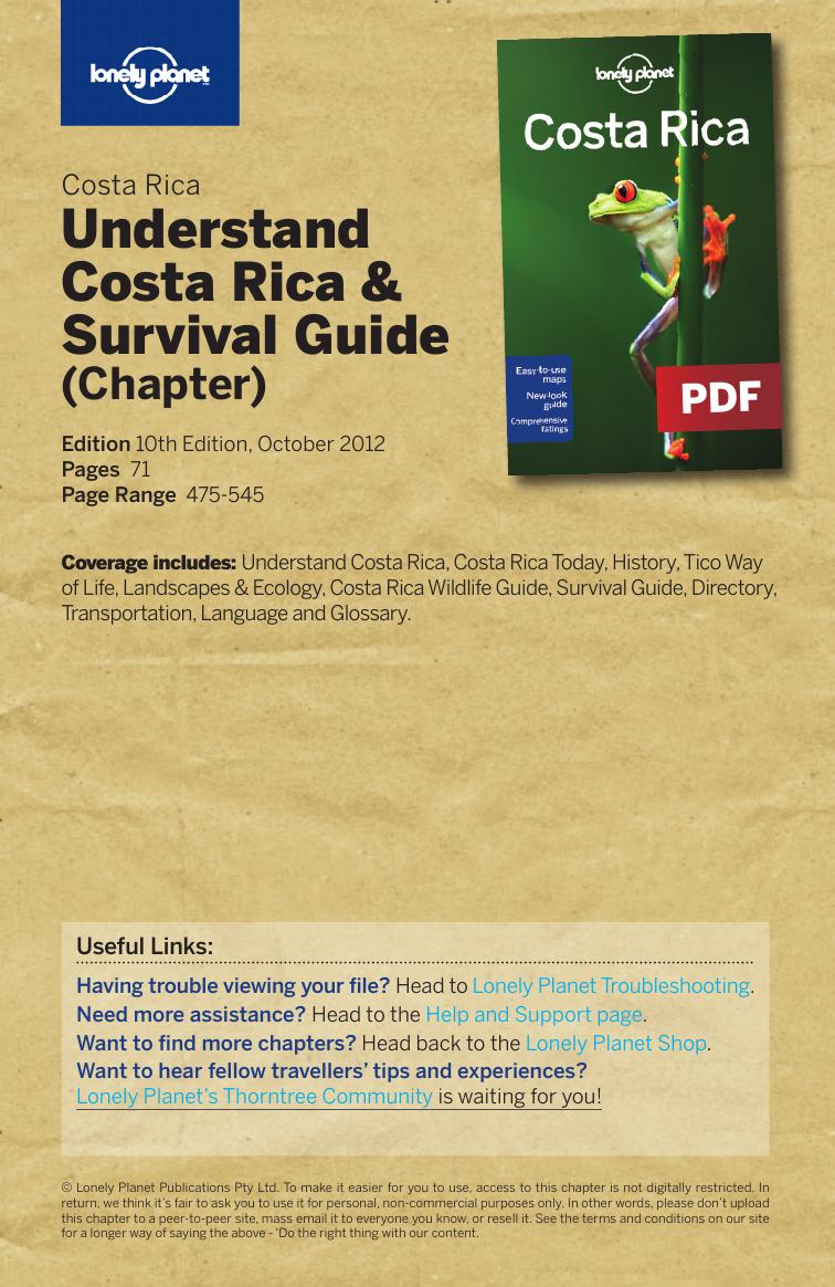 Costa Rica - Understand Costa Rica & Survival Guide (Chapter) by Lonely Planet