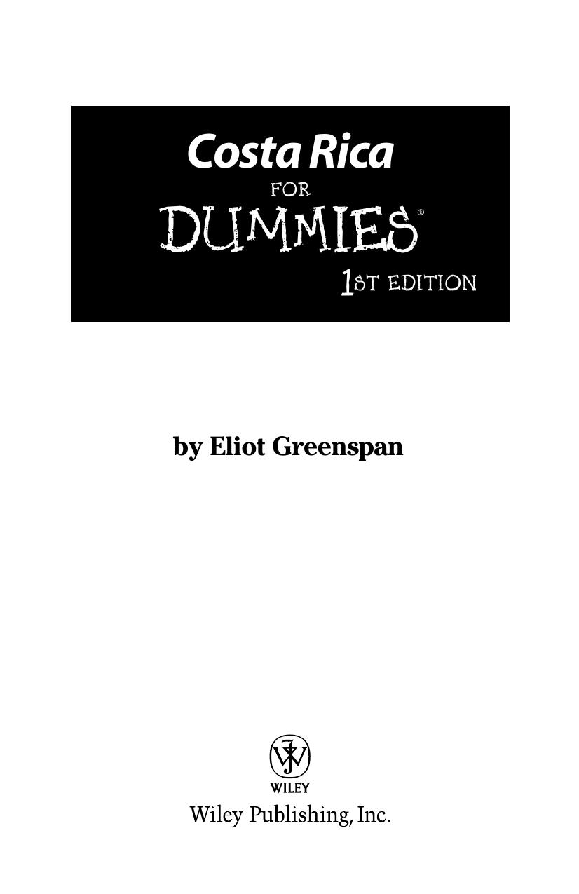 Costa Rica For Dummies (Dummies Travel) by Eliot Greenspan