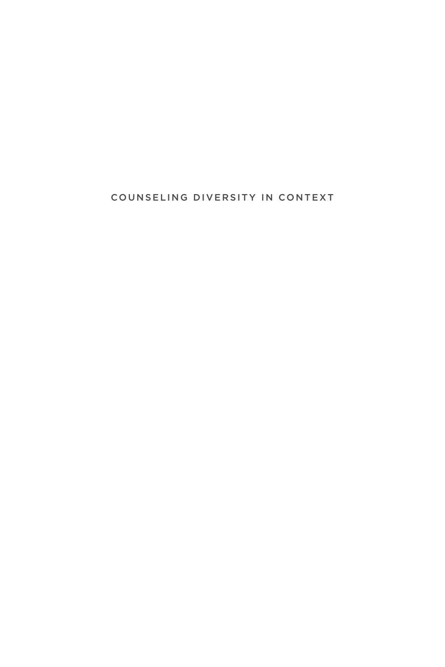 Counseling Diversity in Context by Jason Brown