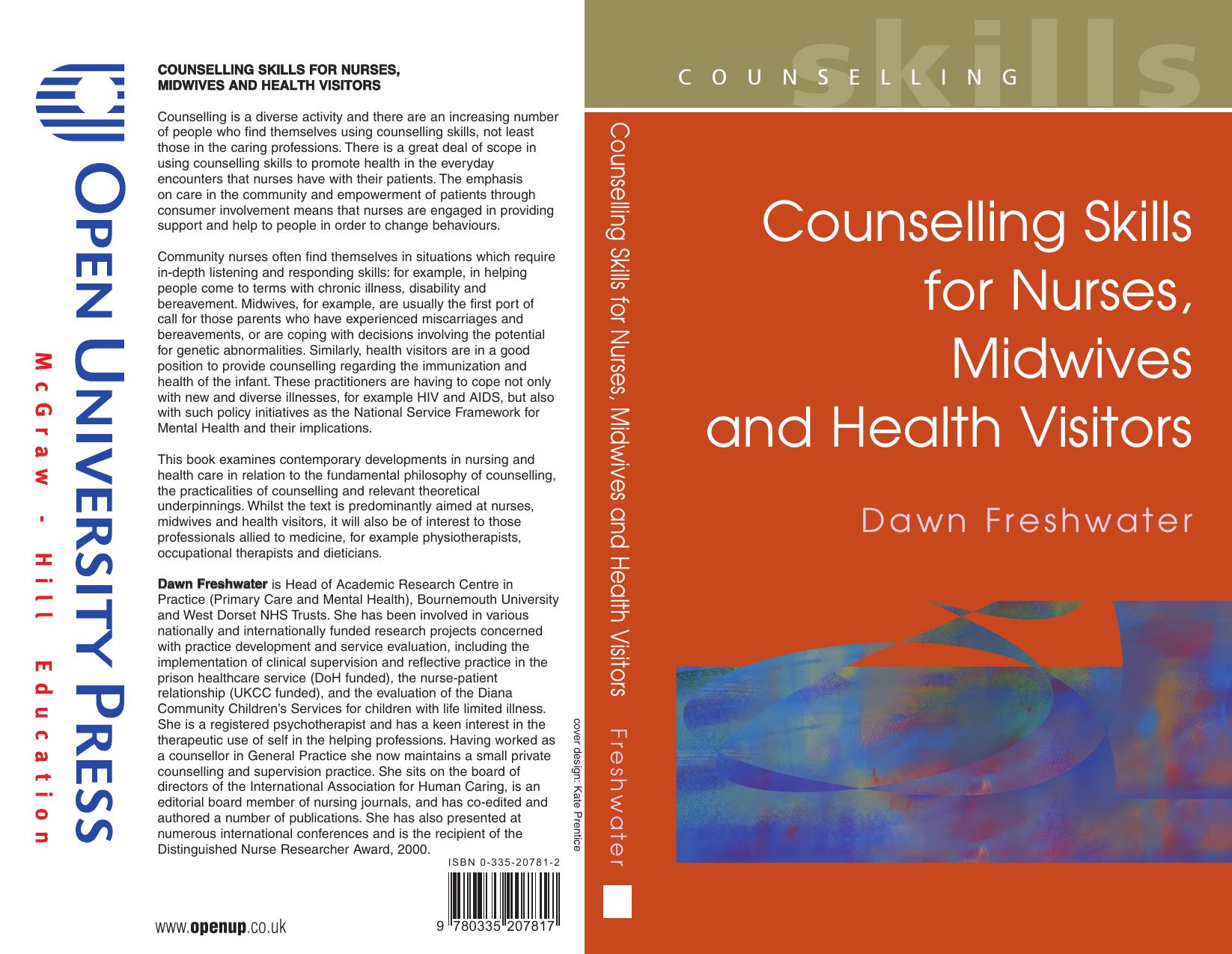 Counselling Skills For Nurses, Midwives and Health Visitors (Counselling Skills) by Dawn Freshwater