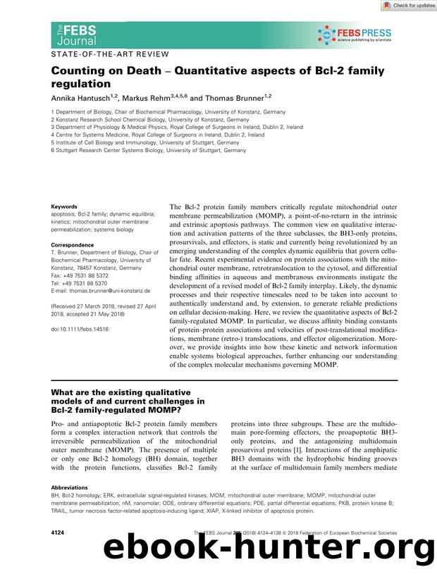 Counting on Death â Quantitative aspects of Bclâ2 family regulation by Unknown