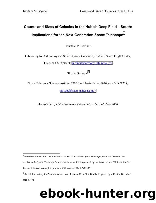 Counts and Sizes of Galaxies in the HDF-South by Jonathan P. Gardner