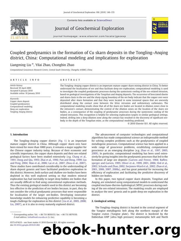 Coupled geodynamics in the formation of Cu skarn deposits in the TonglingâAnqing district, China: Computational modeling and implications for exploration by Liangming Liu; Yilai Zhao; Chongbin Zhao