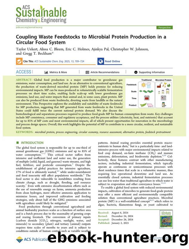 Coupling Waste Feedstocks to Microbial Protein Production in a Circular Food System by unknow