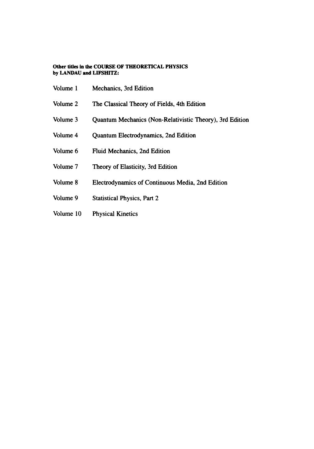 Course of theoretical physics 5 Statistical Physics by Unknown