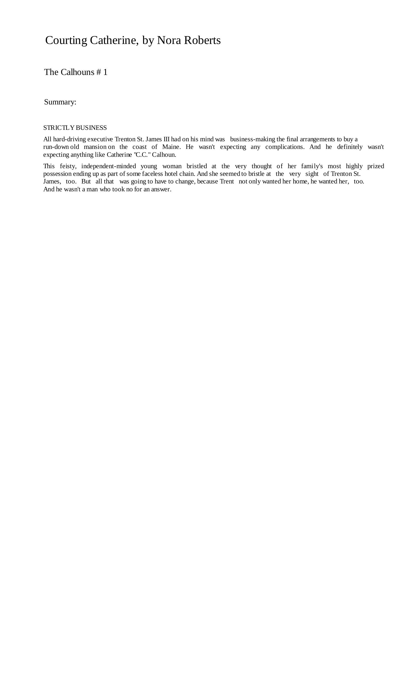 Courting Catherine by Nora Roberts by hellopdf.com Inc