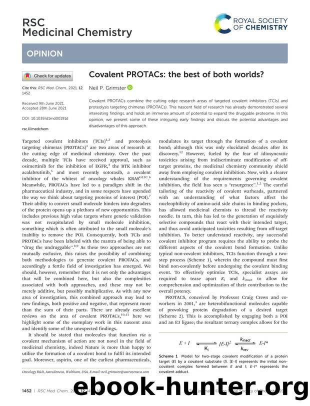 Covalent PROTACs: the best of both worlds? by Neil P. Grimster