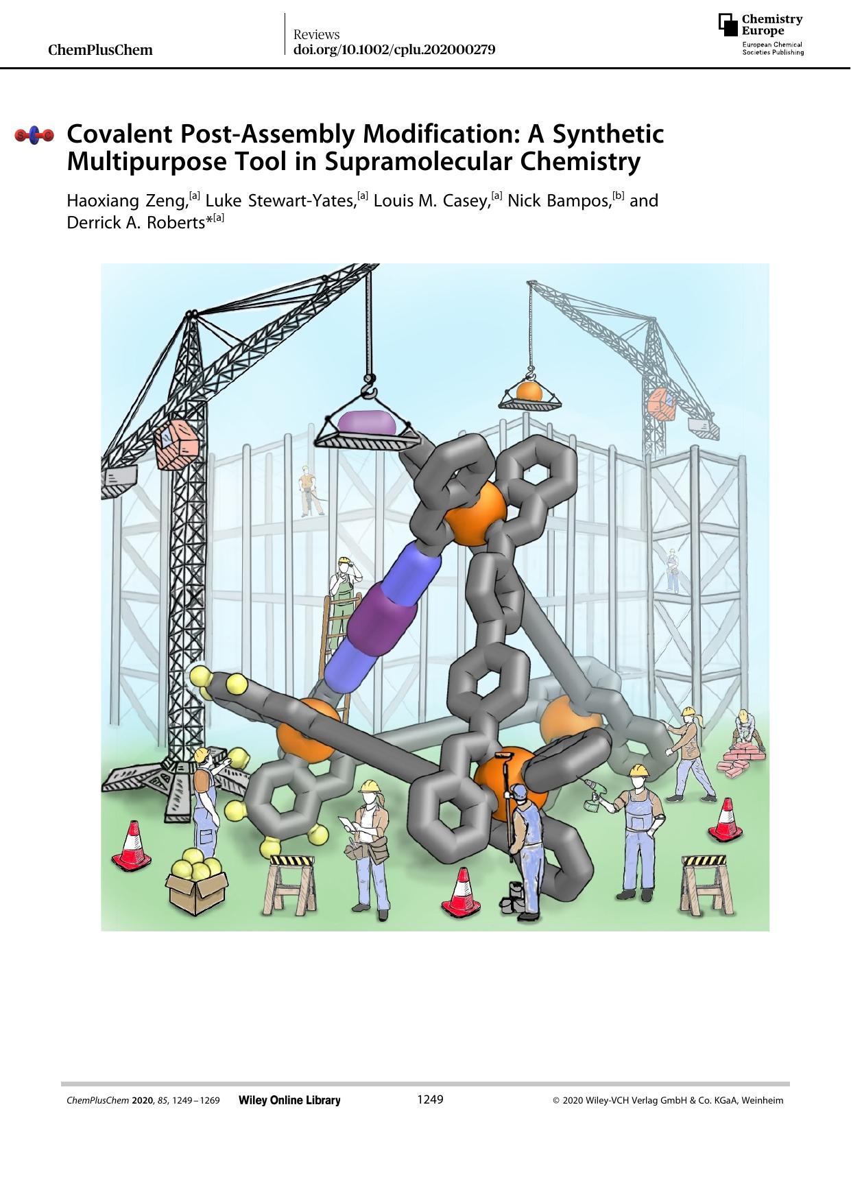 Covalent PostâAssembly Modification: A Synthetic Multipurpose Tool in Supramolecular Chemistry by Unknown