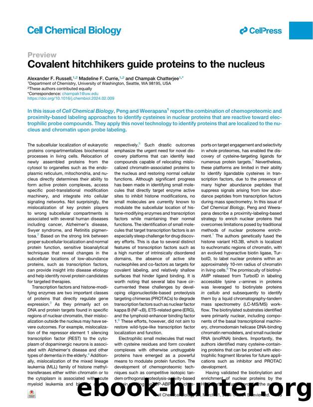 Covalent hitchhikers guide proteins to the nucleus by Alexander F. Russell & Madeline F. Currie & Champak Chatterjee