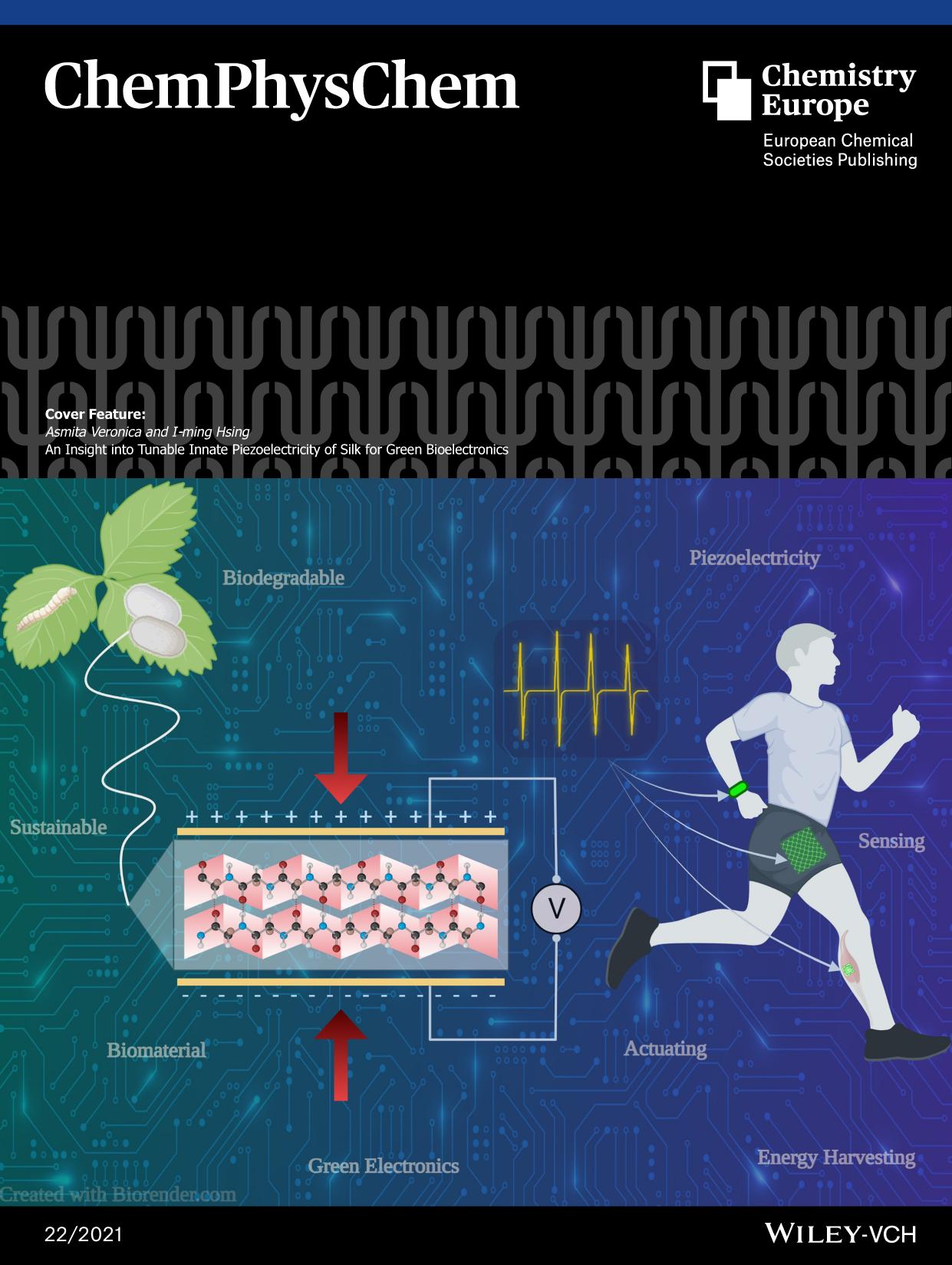 Cover Feature: An Insight into Tunable Innate Piezoelectricity of Silk for Green Bioelectronics (ChemPhysChem 222021) by Unknown