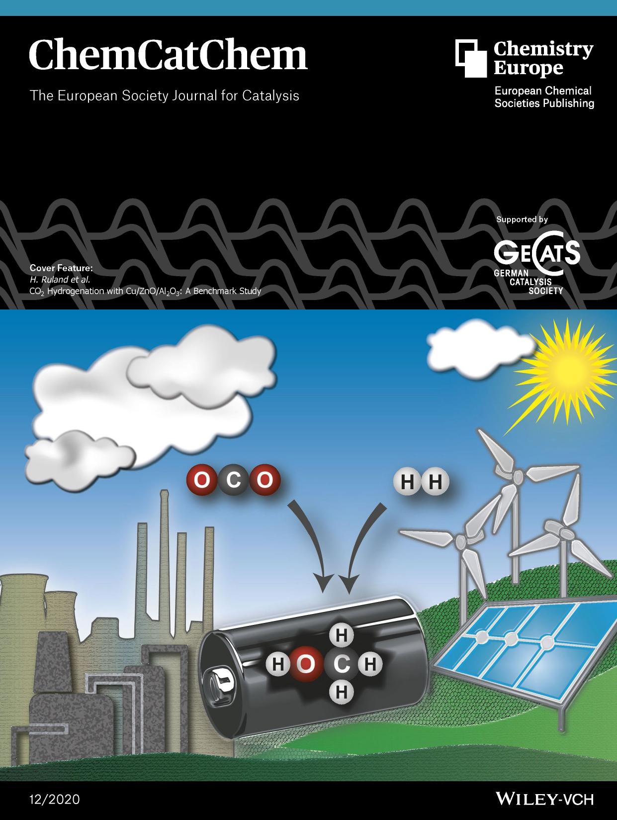 Cover Feature: CO2 Hydrogenation with CuZnOAl2O3: A Benchmark Study (ChemCatChem 122020) by Unknown