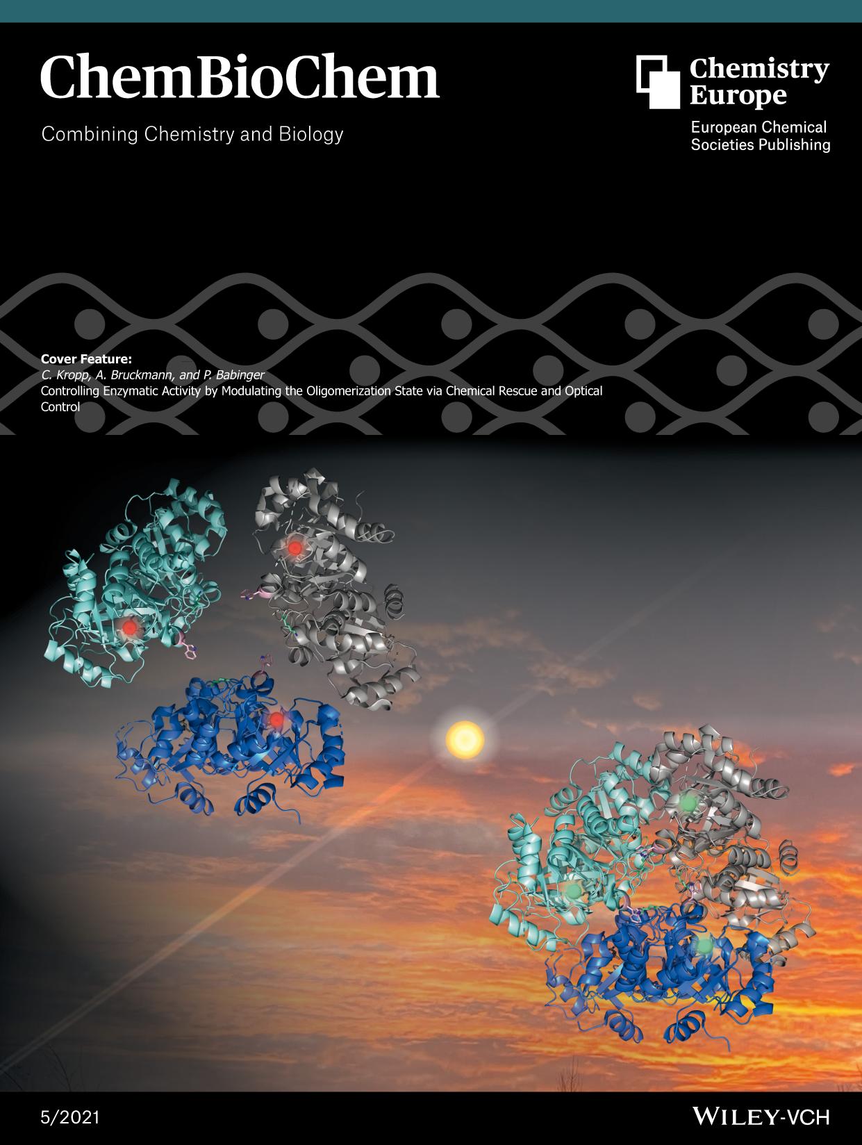 Cover Feature: Controlling Enzymatic Activity by Modulating the Oligomerization State via Chemical Rescue and Optical Control (ChemBioChem 52022) by Unknown