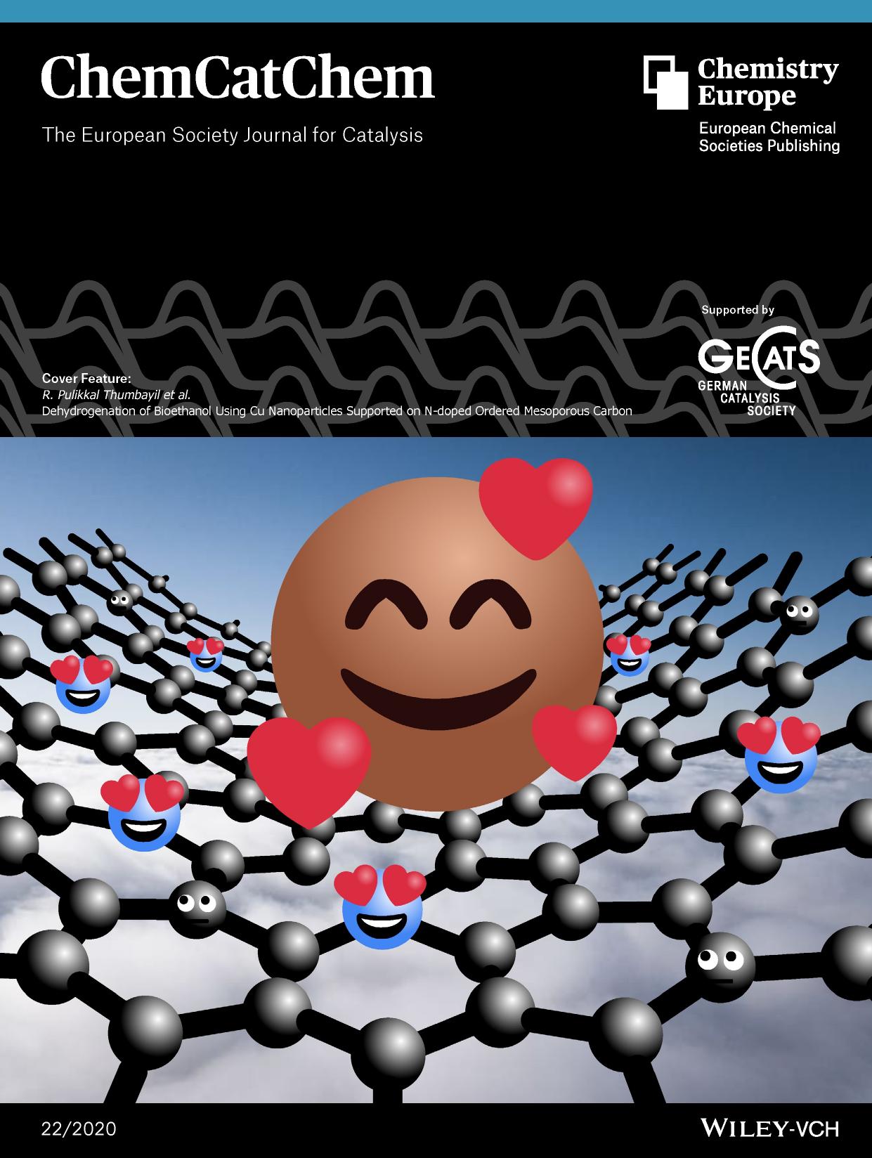 Cover Feature: Dehydrogenation of bioethanol using Cu nanoparticles supported on Nâdoped ordered mesoporous carbon (ChemCatChem 222020) by Unknown
