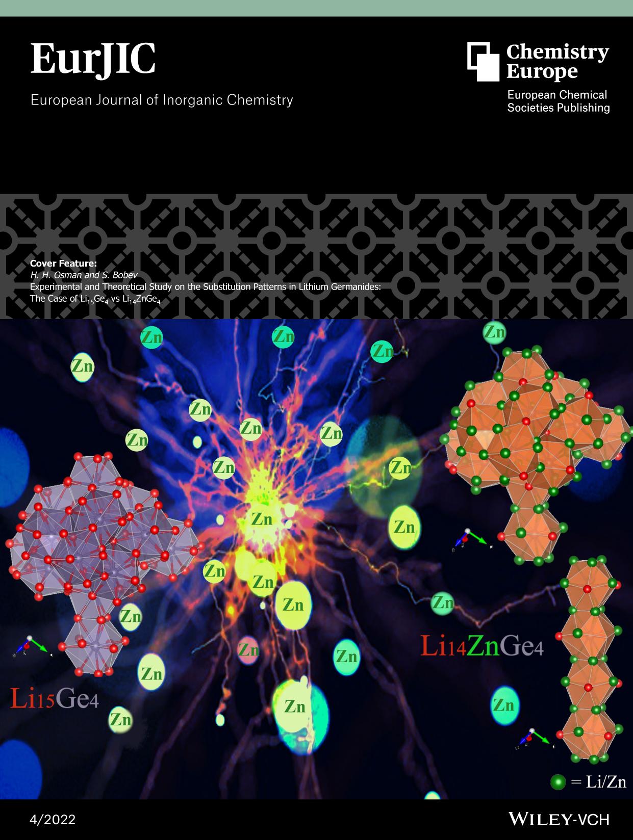 Cover Feature: Experimental and Theoretical Study on the Substitution Patterns in Lithium Germanides: The Case of Li15Ge4 vs Li14ZnGe4 (Eur. J. Inorg. Chem. 42022) by Unknown