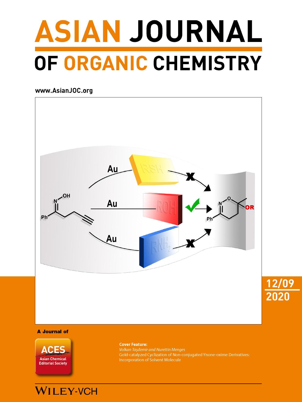 Cover Feature: Goldâcatalyzed Cyclization of Nonâconjugated Ynoneâoxime Derivatives: Incorporation of Solvent Molecule (Asian J. Org. Chem. 122020) by Unknown