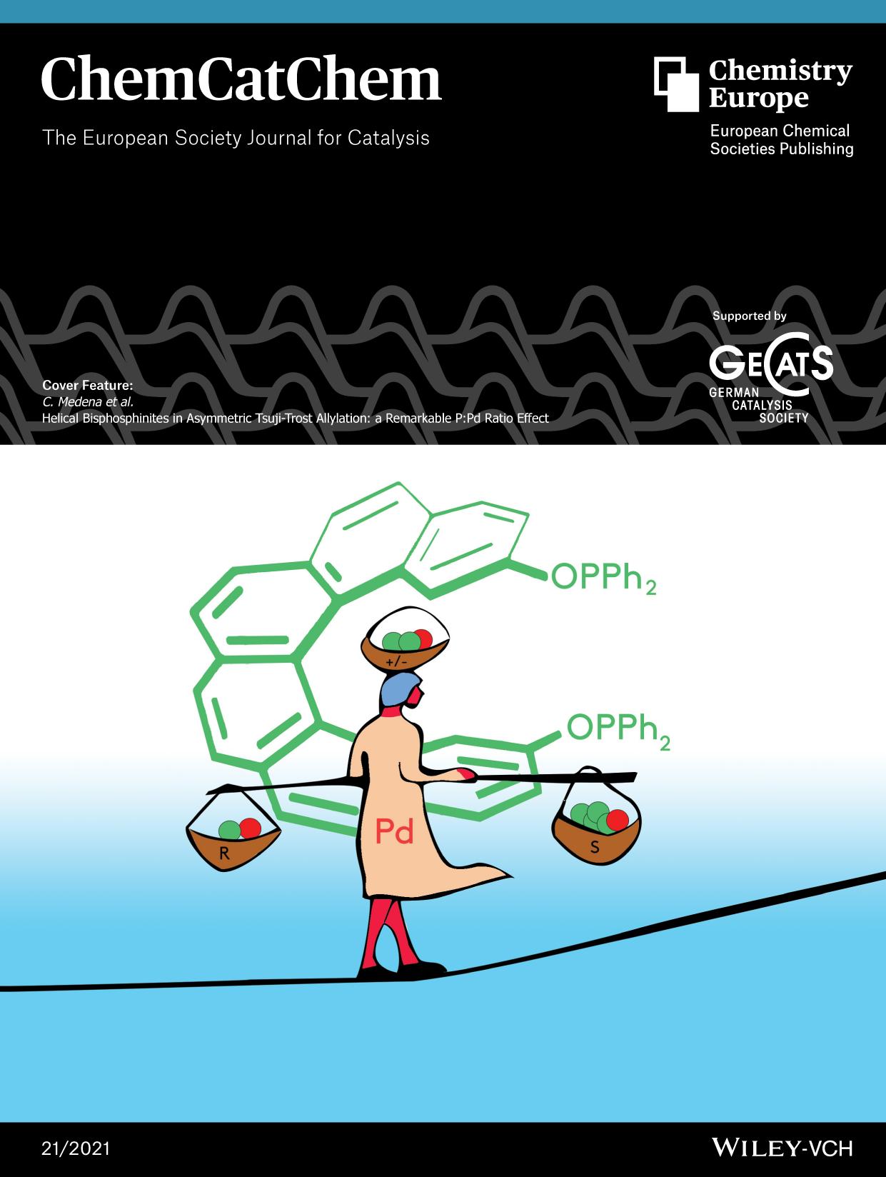 Cover Feature: Helical Bisphosphinites in Asymmetric TsujiâTrost Allylation: a Remarkable P:Pd Ratio Effect (ChemCatChem 212021) by Unknown
