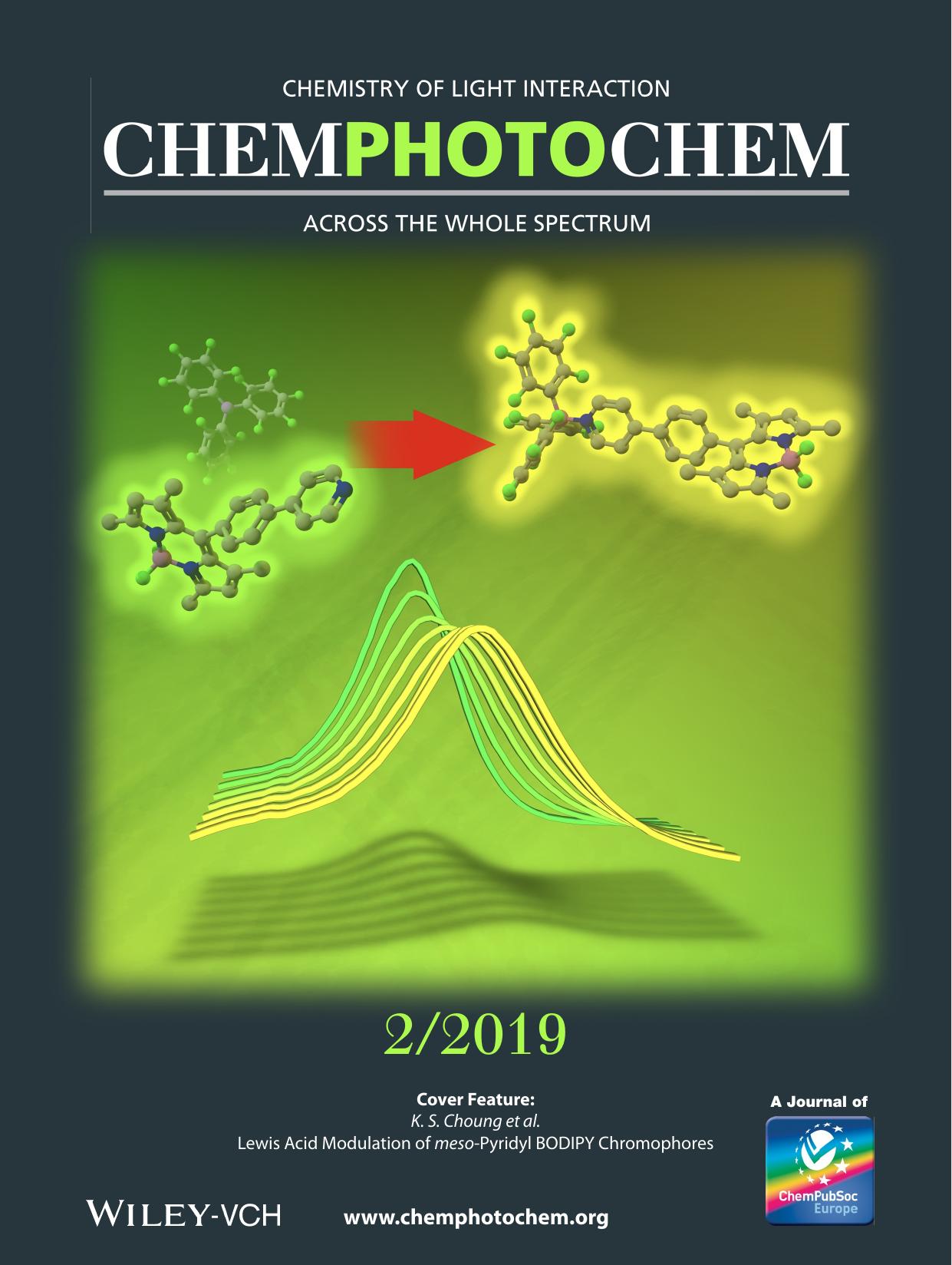 Cover Feature: Lewis Acid Modulation of mesoâPyridyl BODIPY Chromophores (ChemPhotoChem 22019) by Unknown