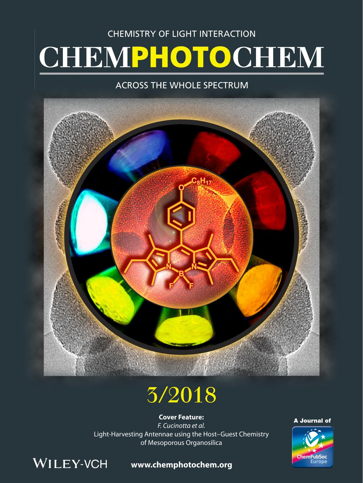Cover Feature: LightâHarvesting Antennae using the HostâGuest Chemistry of Mesoporous Organosilica (ChemPhotoChem 32018) by Unknown