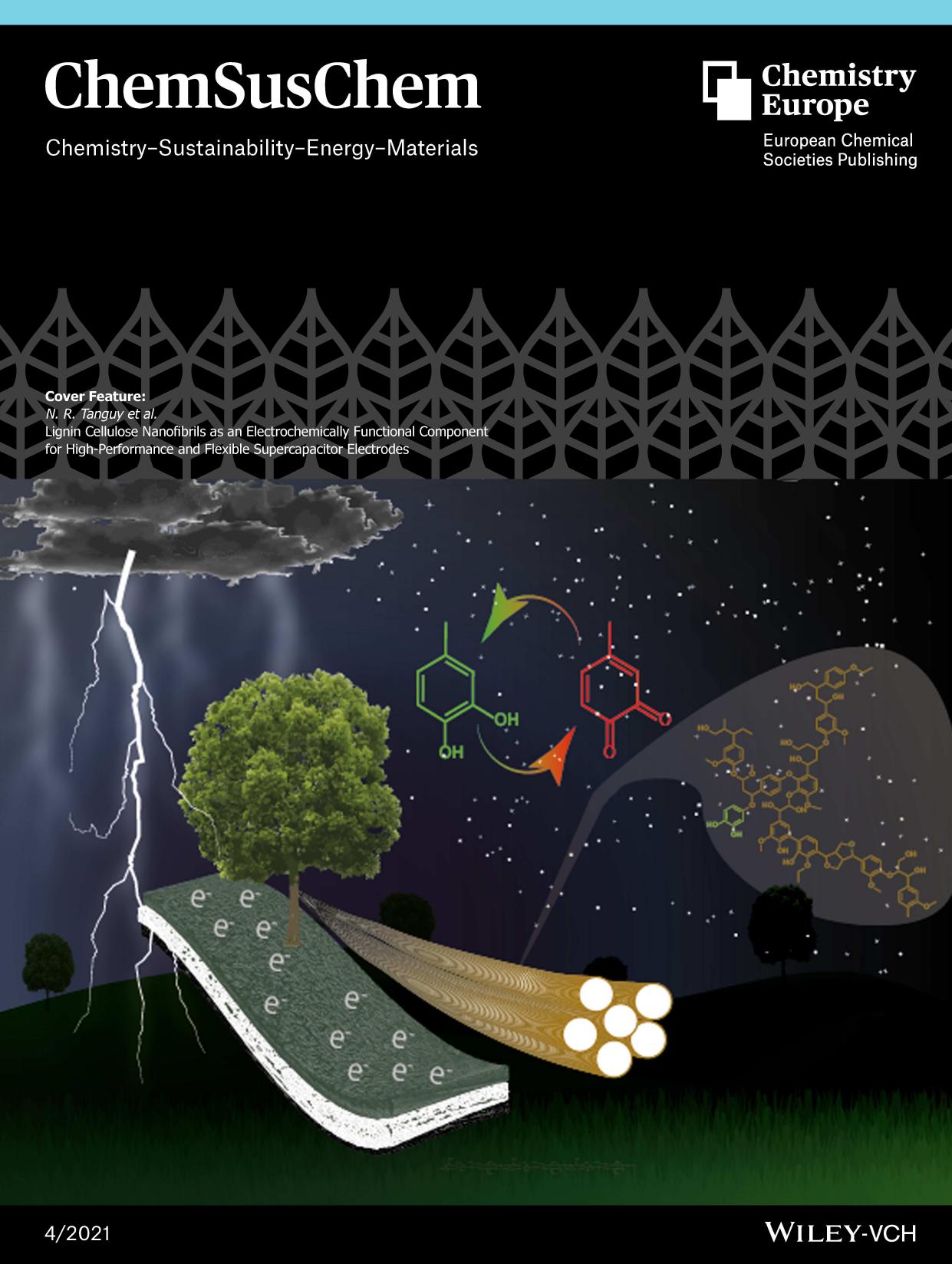 Cover Feature: Lignin Cellulose Nanofibrils as an Electrochemically Functional Component for HighâPerformance and Flexible Supercapacitor Electrodes (ChemSusChem 42021) by Unknown