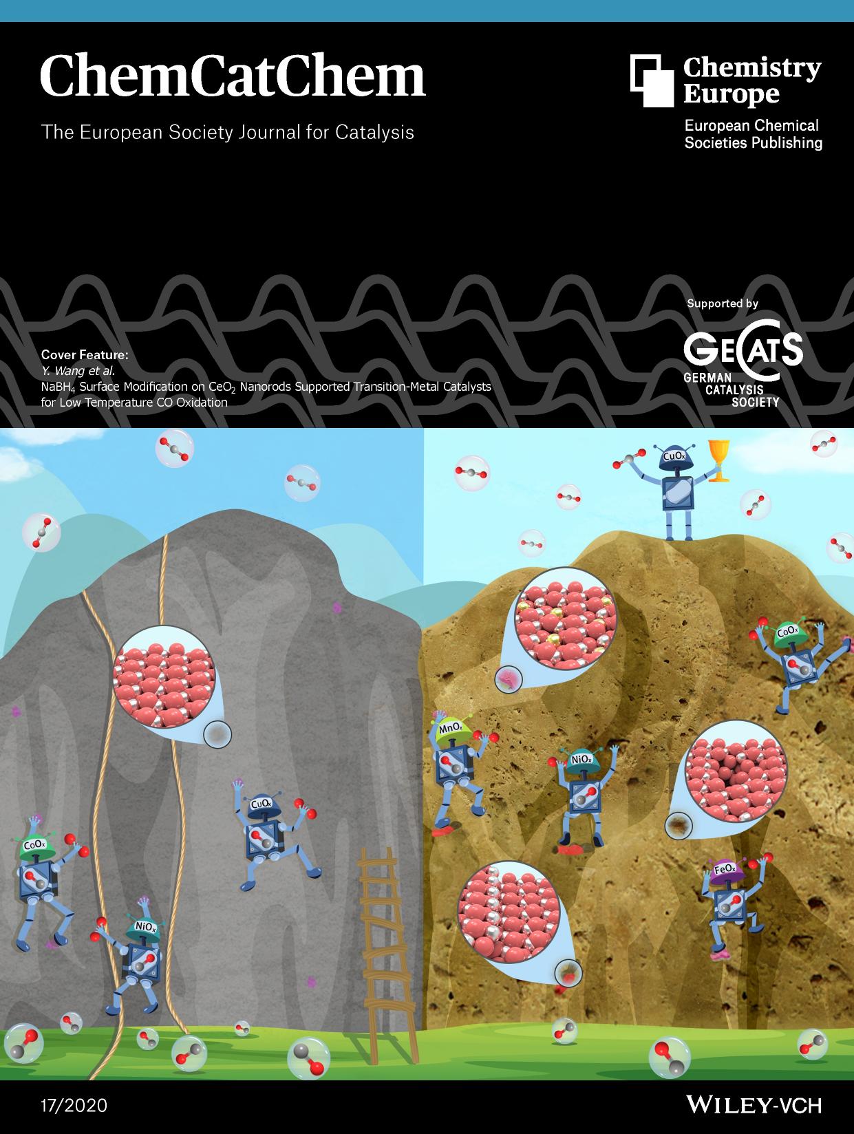 Cover Feature: NaBH4 Surface Modification on CeO2 Nanorods Supported TransitionâMetal Catalysts for Low Temperature CO Oxidation (ChemCatChem 172020) by Unknown