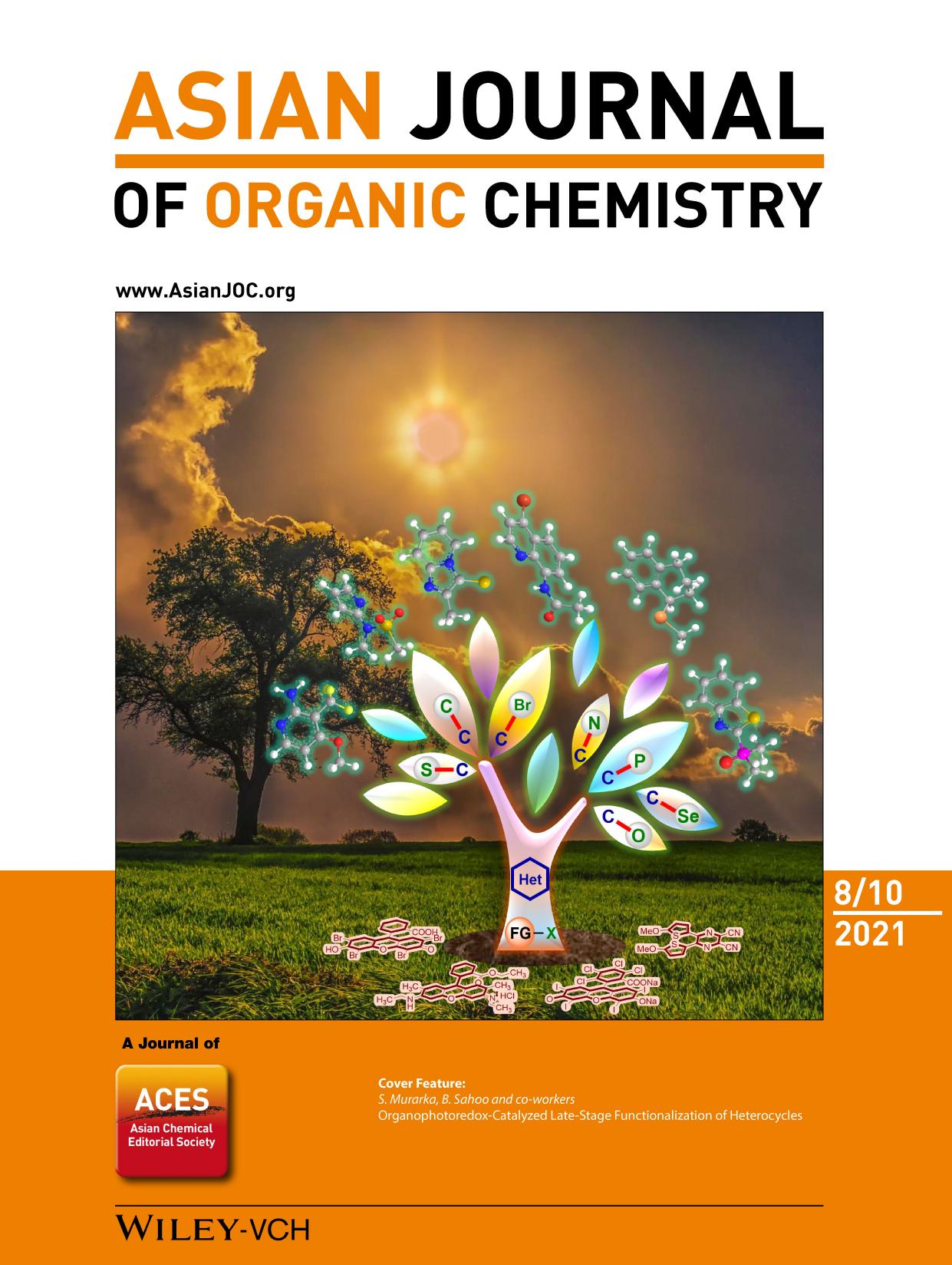 Cover Feature: OrganophotoredoxâCatalyzed LateâStage Functionalization of Heterocycles (Asian J. Org. Chem. 82021) by Unknown