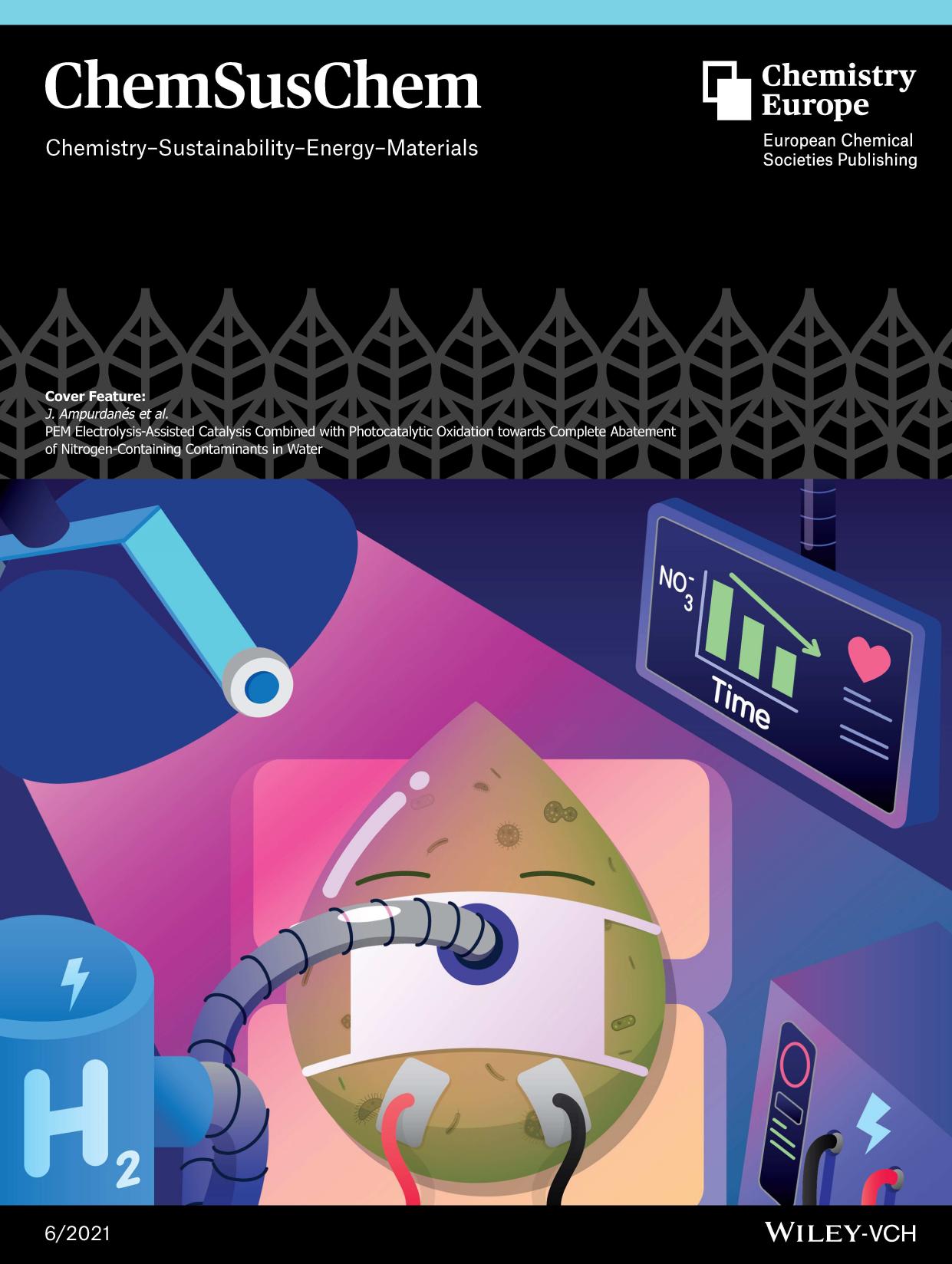 Cover Feature: PEM ElectrolysisâAssisted Catalysis Combined with Photocatalytic Oxidation towards Complete Abatement of NitrogenâContaining Contaminants in Water (ChemSusChem 62021) by Unknown