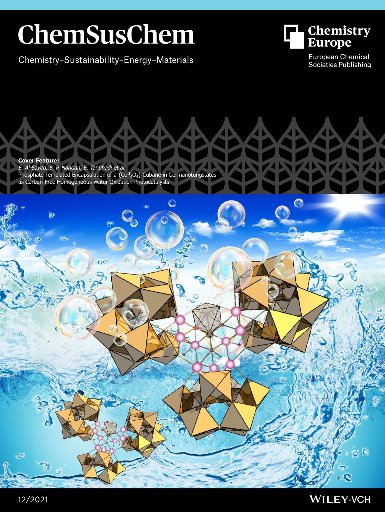 Cover Feature: PhosphateâTemplated Encapsulation of a {CoII4O4} Cubane in Germanotungstates as CarbonâFree Homogeneous Water Oxidation Photocatalysts (122021) by Unknown
