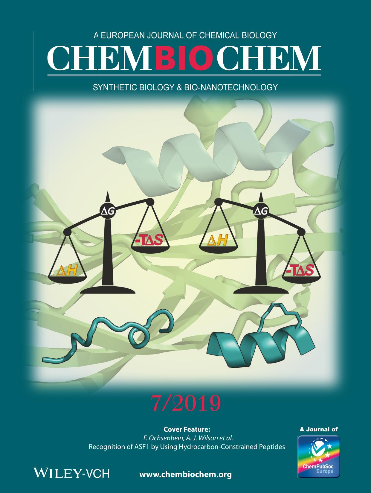 Cover Feature: Recognition of ASF1 by Using HydrocarbonâConstrained Peptides (ChemBioChem 72019) by Unknown